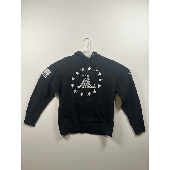 Other - BETSY ROSS GADSDEN FLAG Black Graphic We The People Hoodie Sz M Patriotic USA